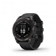 Garmin fenix 7X Pro Solar, Slate Gray Stainless Steel, Black Band