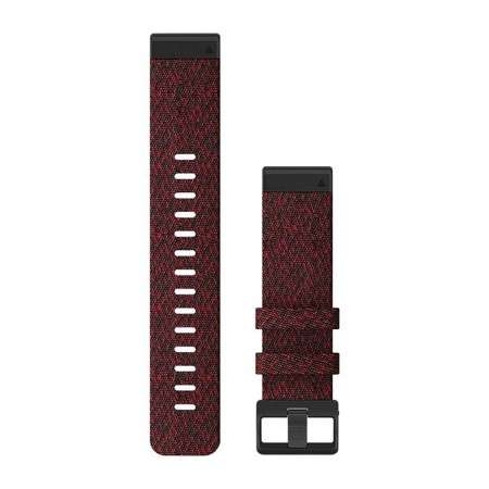 Garmin Nylonový remienok QuickFit™ 22 na zápästie fénix 6 - Heathered Red Nylon (ND)